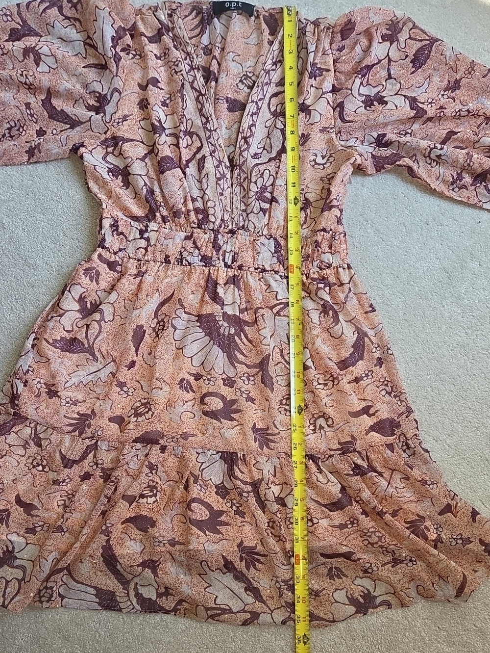 Floral Dress, Pinks & Mauves, Long Sleeve Size Medium - Picture 5 of 7